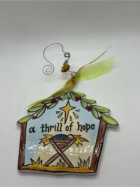 Kalyn Dunks for Glory Haus Ceramic 'A Thrill of Hope' Wall Ornament